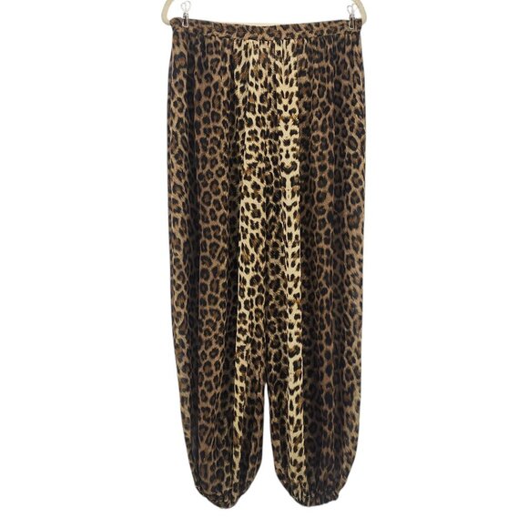 Vintage L Rothschild For Lilli Ann Animal Print Baggy Parachute Pants Medium - Picture 1 of 10
